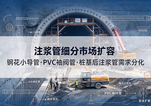 五寨注浆管细分市场扩容，隧道钢花小导管、PVC 袖阀管、桩基后注浆管需求分化